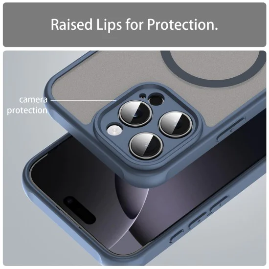 Калъф за iPhone 16 Pro Max - HaloFrost II MagSafe - Тъмно Blue