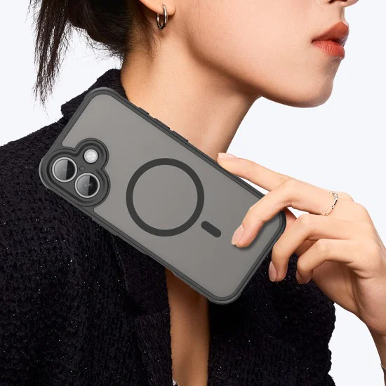 Калъф за iPhone 17 - HaloFrost II MagSafe - Черен