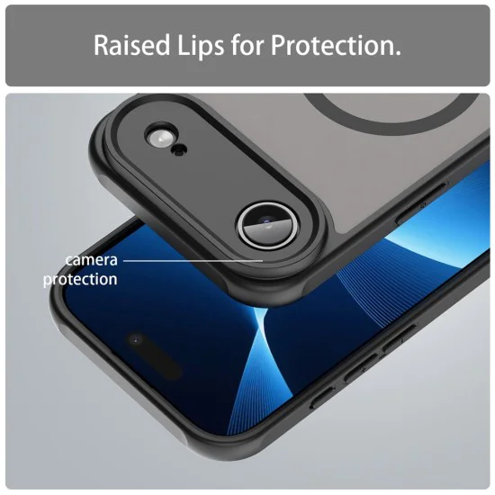 Калъф за iPhone 17 Air - HaloFrost II MagSafe - Черен