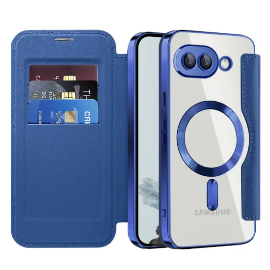 Кейс за Google Pixel 9a - SmartMag Book Case - Син