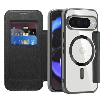 Калъф Камера за Google Pixel 10 / 10 Pro - SmartMag Book Case - Черен