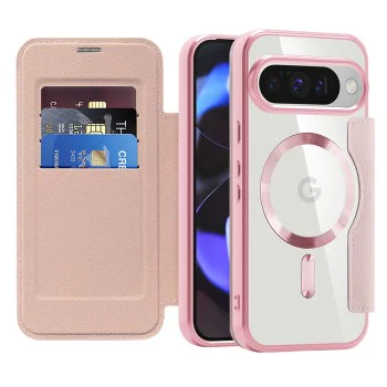 Калъф Камера за Google Pixel 10 / 10 Pro - SmartMag Book Case - Розов