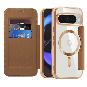 Калъф Камера за Google Pixel 10 / 10 Pro - SmartMag Book Case - Кафяв