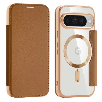 Калъф Камера за Google Pixel 10 / 10 Pro - SmartMag Book Case - Кафяв