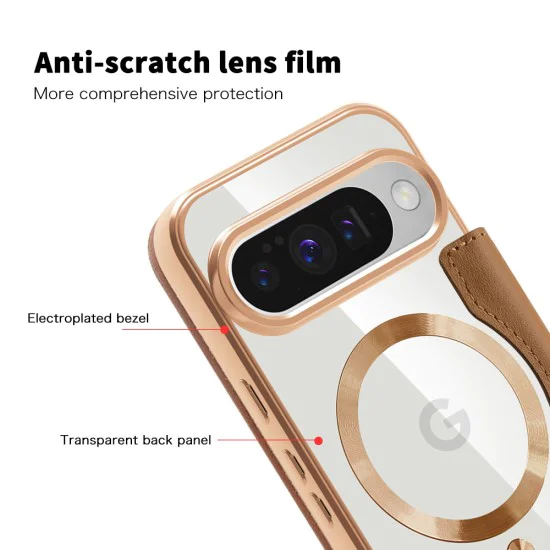 Калъф Камера за Google Pixel 10 / 10 Pro - SmartMag Book Case - Кафяв