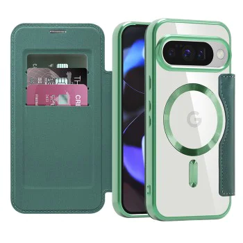 Калъф Камера за Google Pixel 10 / 10 Pro - SmartMag Book Case - Зелен