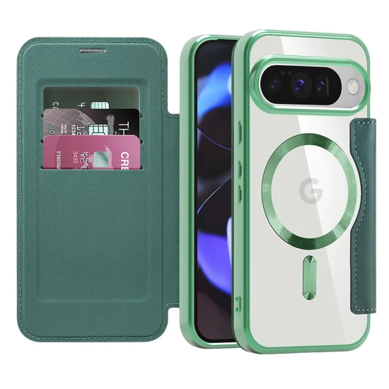 Калъф Камера за Google Pixel 10 / 10 Pro - SmartMag Book Case - Зелен