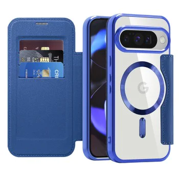 Калъф Камера за Google Pixel 10 / 10 Pro - SmartMag Book Case - Син