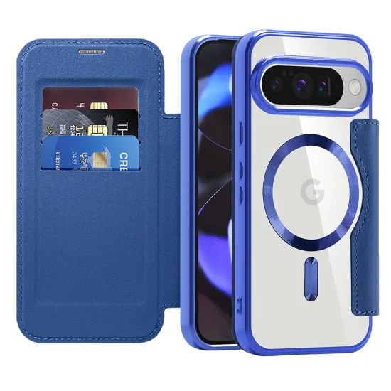 Калъф Камера за Google Pixel 10 / 10 Pro - SmartMag Book Case - Син