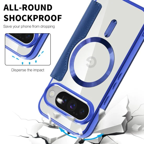 Калъф Камера за Google Pixel 10 / 10 Pro - SmartMag Book Case - Син