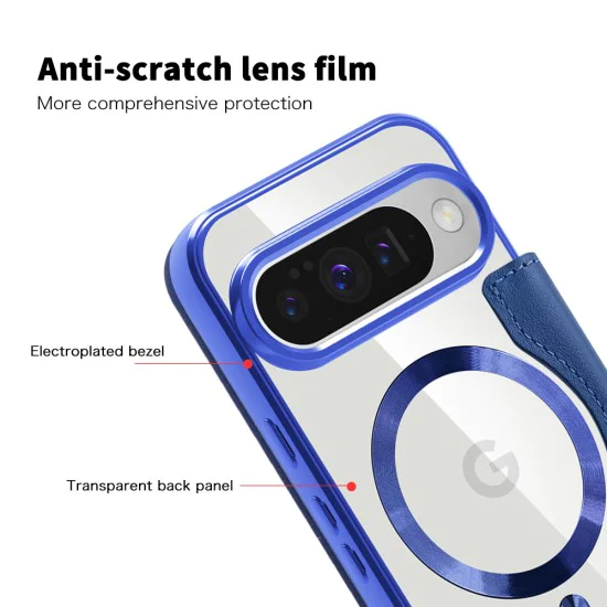 Калъф Камера за Google Pixel 10 Pro XL - SmartMag Book Case - Син