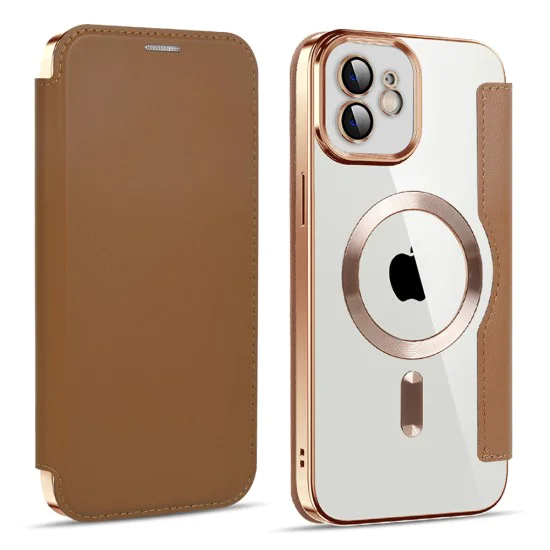 Калъф за iPhone 11 - SmartMag Book Case - Techsuit - Кафяв