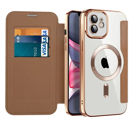 Калъф за iPhone 11 - SmartMag Book Case - Techsuit - Кафяв