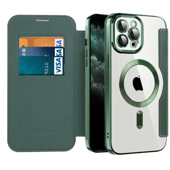 Калъф за iPhone 11 Pro Max - SmartMag Book Case - Зелен