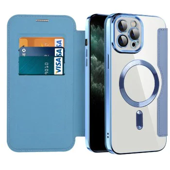 Калъф за iPhone 11 Pro Max - SmartMag Book Case - Светло Син