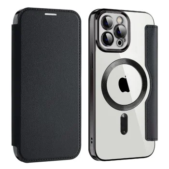 Калъф за iPhone 12 Pro Max - SmartMag Book Case - Черен