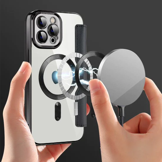 Калъф за iPhone 12 Pro Max - SmartMag Book Case - Черен