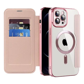 Калъф за iPhone 12 Pro Max - SmartMag Book Case - Розов