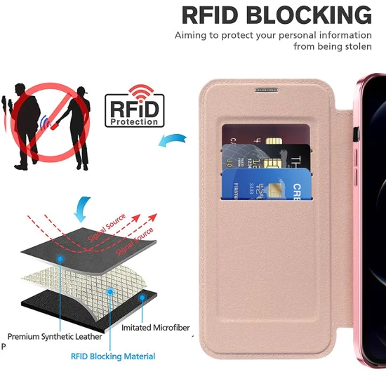Калъф за iPhone 12 Pro Max - SmartMag Book Case - Розов