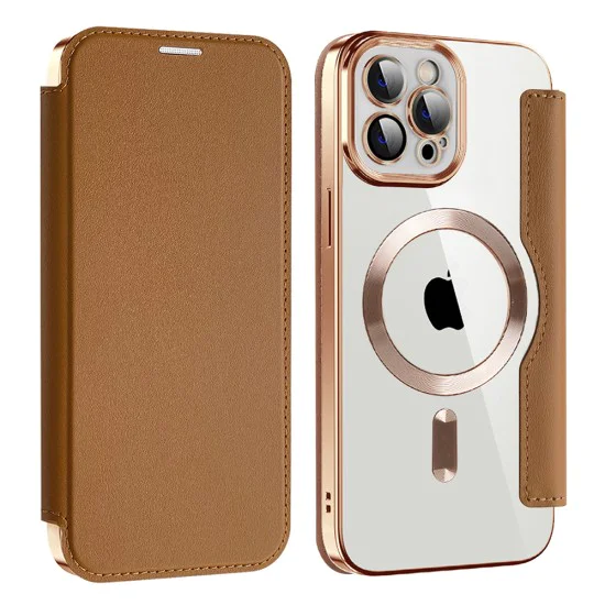Калъф за iPhone 12 Pro Max - SmartMag Book Case - Кафяв