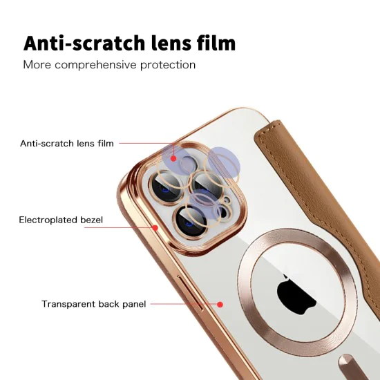 Калъф за iPhone 12 Pro Max - SmartMag Book Case - Кафяв
