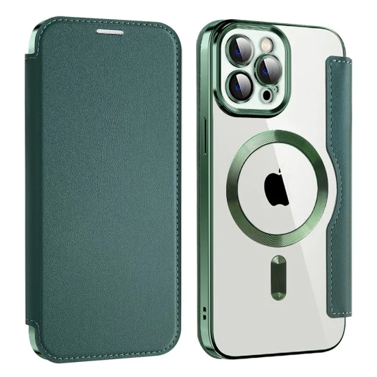 Калъф за iPhone 12 Pro Max - SmartMag Book Case - Зелен