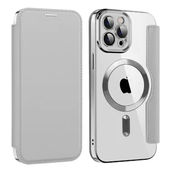 Калъф за iPhone 12 Pro Max - SmartMag Book Case - Сив