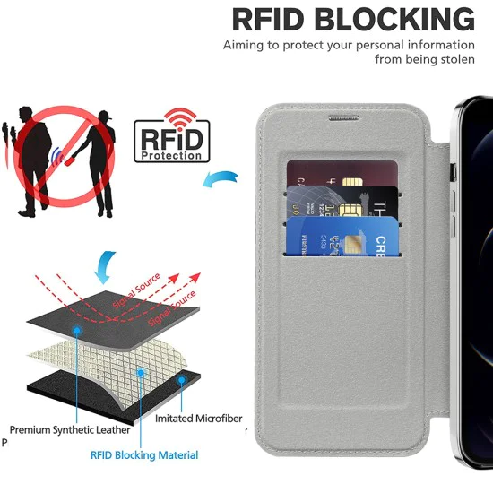 Калъф за iPhone 12 Pro Max - SmartMag Book Case - Сив
