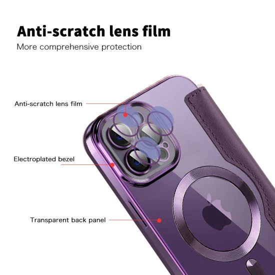 Калъф за iPhone 12 Pro Max - SmartMag Book Case - Лилав