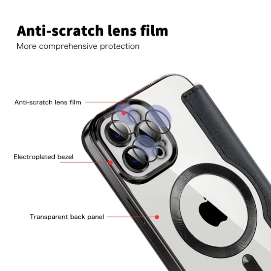 Калъф за iPhone 12 Pro - SmartMag Book Case - Черен