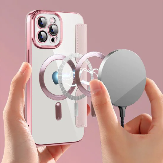 Калъф за iPhone 12 Pro - SmartMag Book Case - Розов
