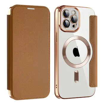 Калъф за iPhone 12 Pro - SmartMag Book Case - Кафяв