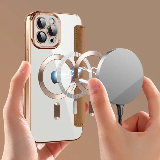 Калъф за iPhone 12 Pro - SmartMag Book Case - Кафяв