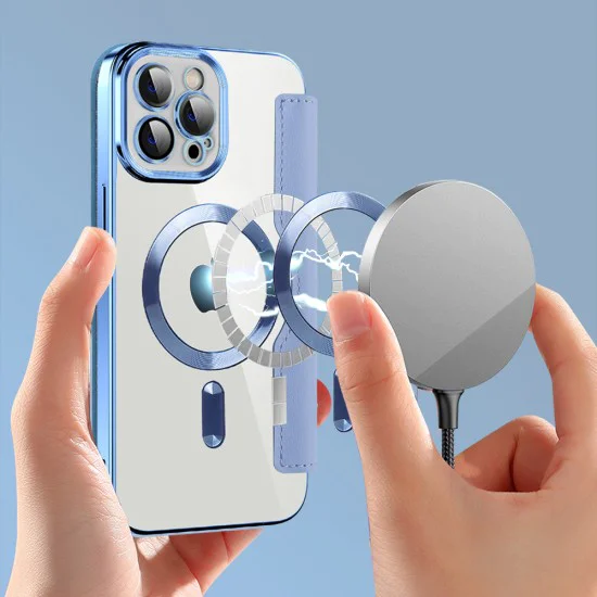 Калъф за iPhone 12 Pro - SmartMag Book Case - Светло Син
