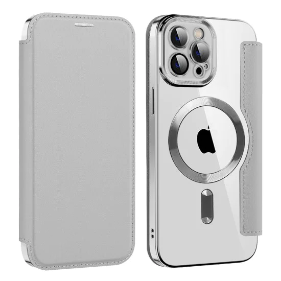 Калъф за iPhone 12 Pro - SmartMag Book Case - Сив