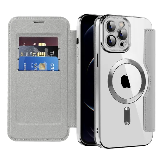 Калъф за iPhone 12 Pro - SmartMag Book Case - Сив