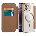 Калъф за iPhone 12 - SmartMag Book Case - Кафяв
