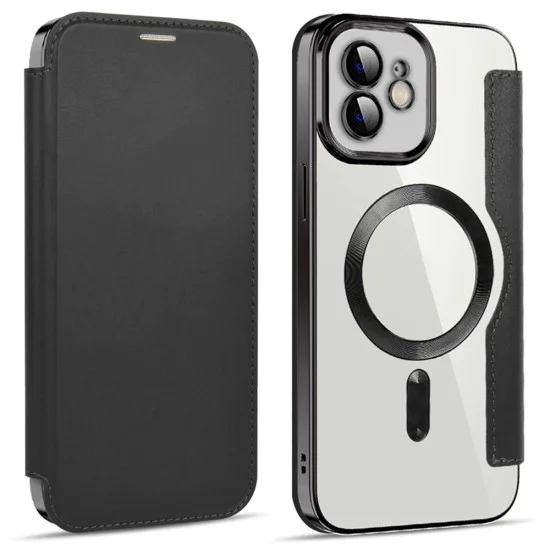 Калъф за iPhone 12 - SmartMag Book Case - Черен