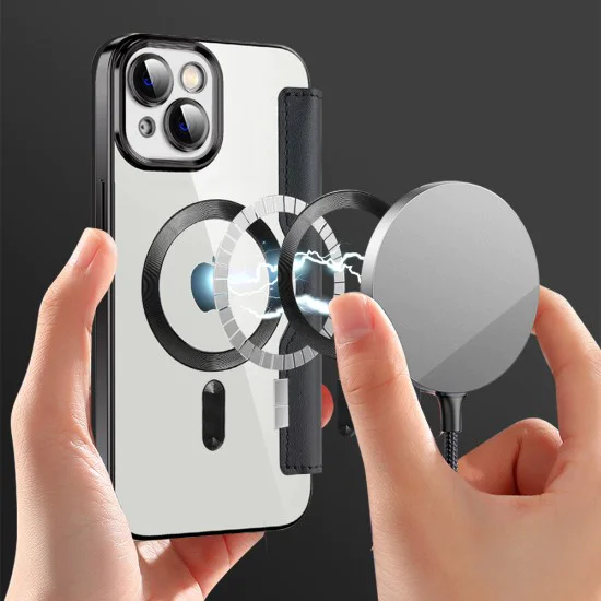 Калъф за iPhone 13 - SmartMag Book Case - Черен