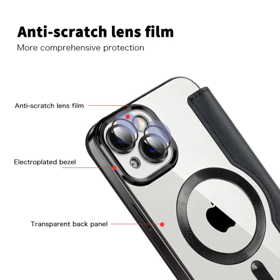 Калъф за iPhone 13 - SmartMag Book Case - Черен