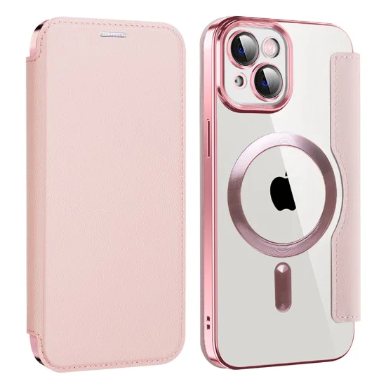 Калъф за iPhone 13 - SmartMag Book Case - Розов