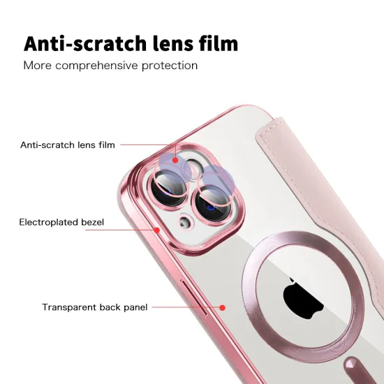 Калъф за iPhone 13 - SmartMag Book Case - Розов