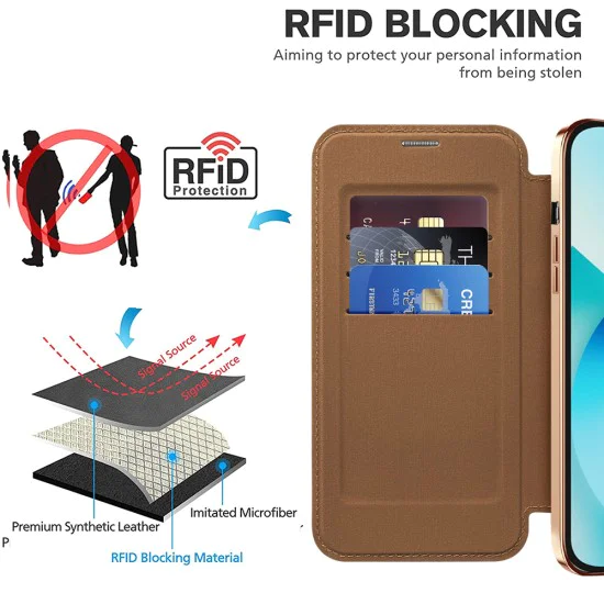 Калъф за iPhone 13 - SmartMag Book Case - Кафяв