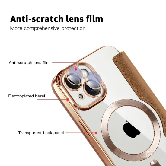 Калъф за iPhone 13 - SmartMag Book Case - Кафяв