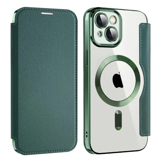 Калъф за iPhone 13 - SmartMag Book Case - Зелен