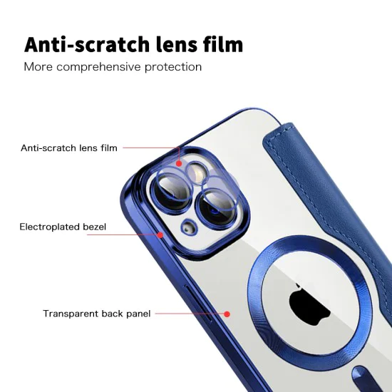 Калъф за iPhone 13 - SmartMag Book Case - Син