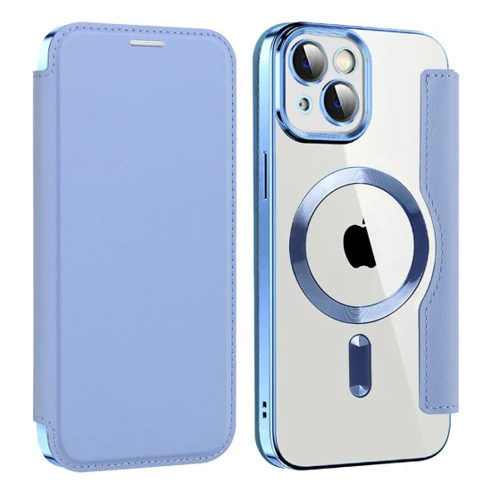 Калъф за iPhone 13 - SmartMag Book Case - Светло Син