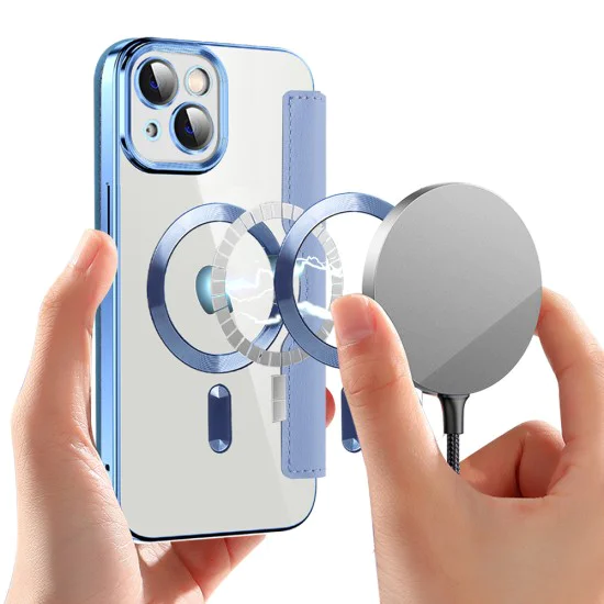 Калъф за iPhone 13 - SmartMag Book Case - Светло Син