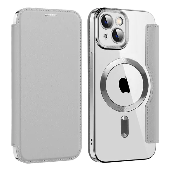 Калъф за iPhone 13 - SmartMag Book Case - Сив