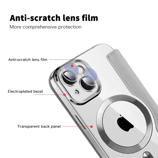 Калъф за iPhone 13 - SmartMag Book Case - Сив